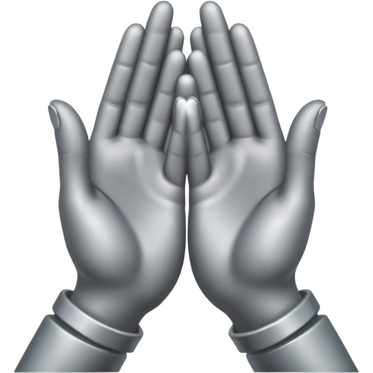 praying metallic hands, no gold emoji