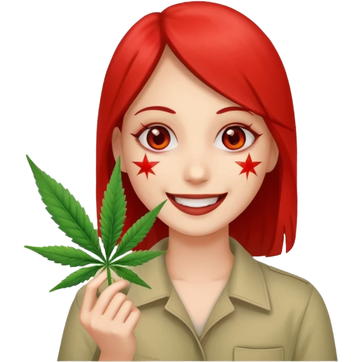 Make an emoji of a person extremely high off weed emoji