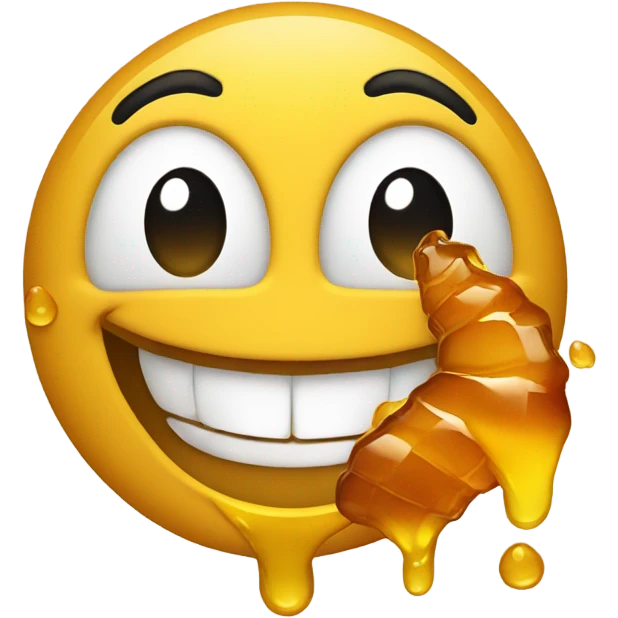 Smiling face with honey coming out of mouth emoji