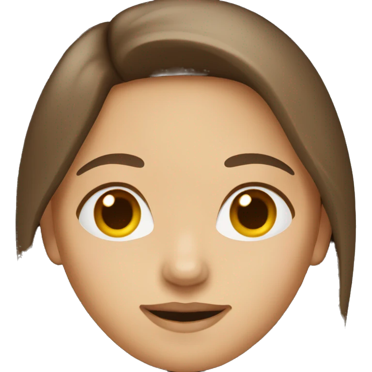 Woman with brown hair and middle part emoji