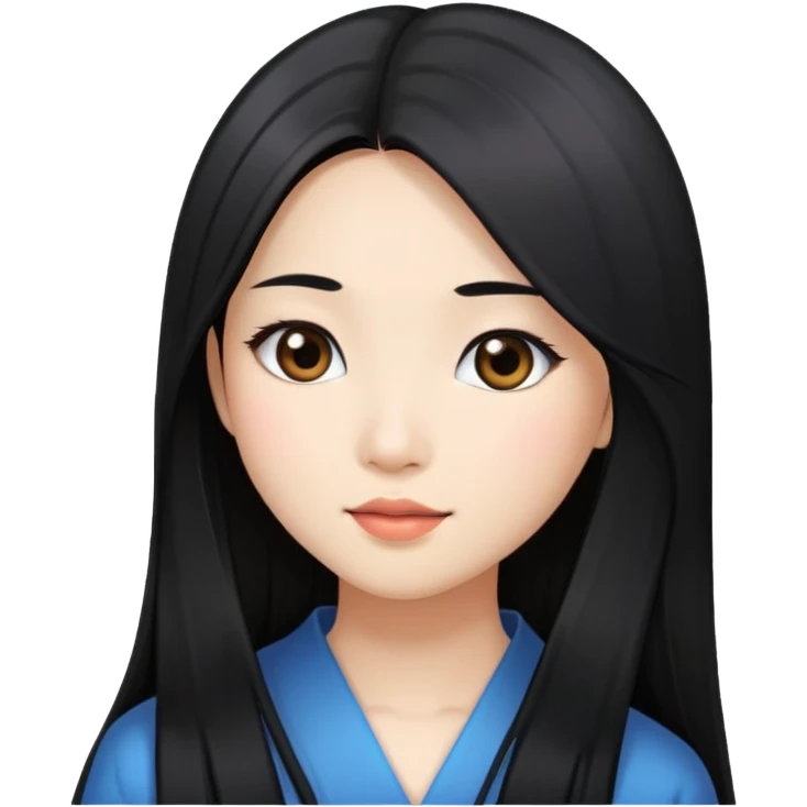 pretty asian girl with long straight hair emoji