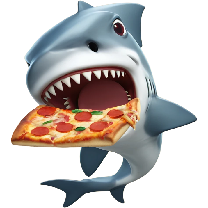 Shark eating pizza emoji