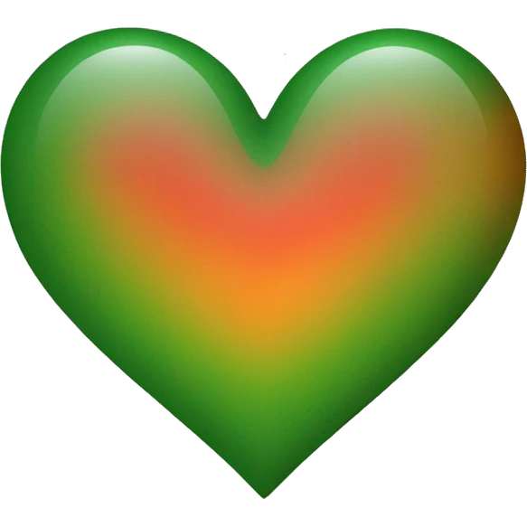 Heart, with red back green and orange emoji