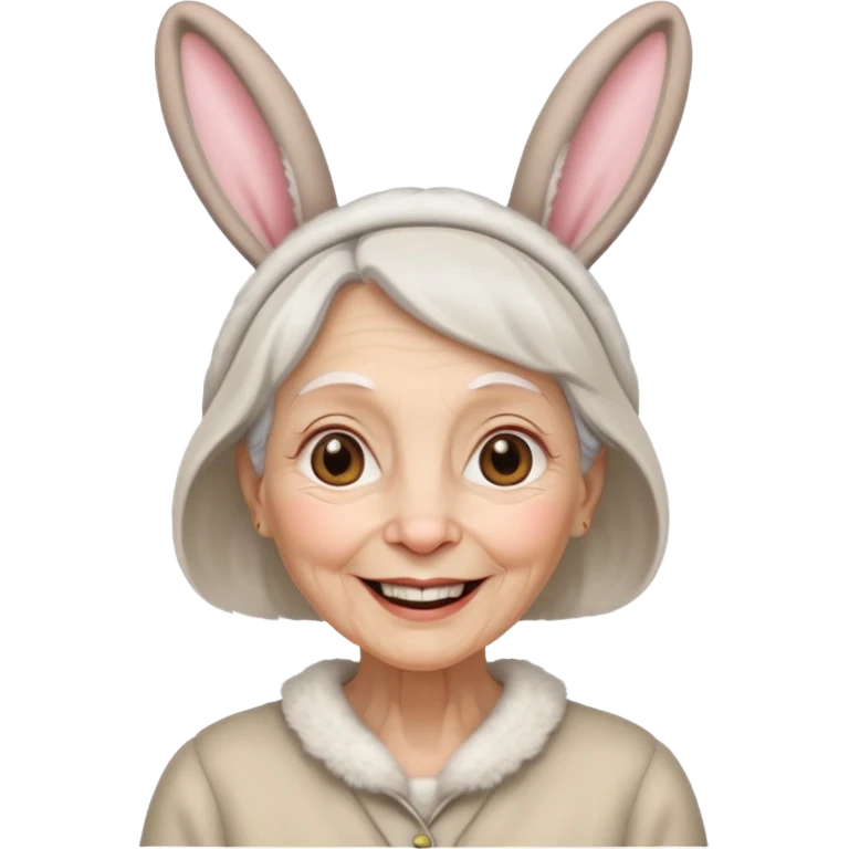 old woman with bunny ears emoji