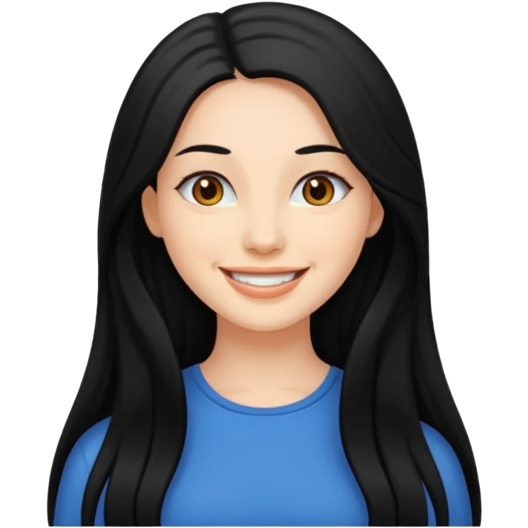 Beautiful woman with black long hair emoji