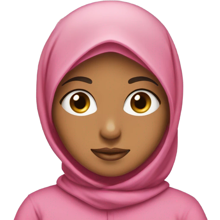 hijabi in a pink hoodie emoji