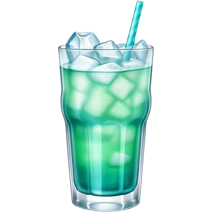 Baja Blast soda in a glass with ice emoji
