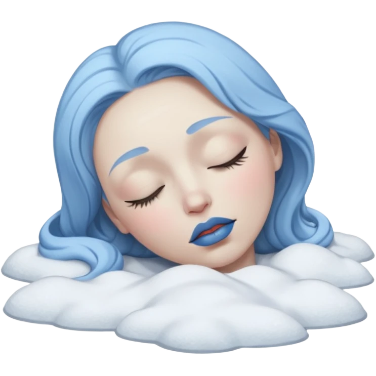 Frozen person dead in snow with close eyes  emoji