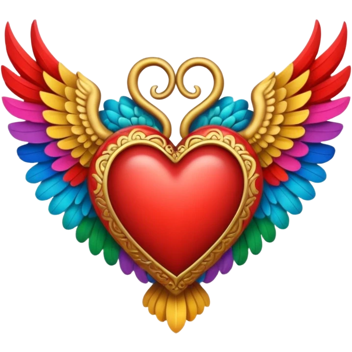 Mexican heart with wings a details emoji