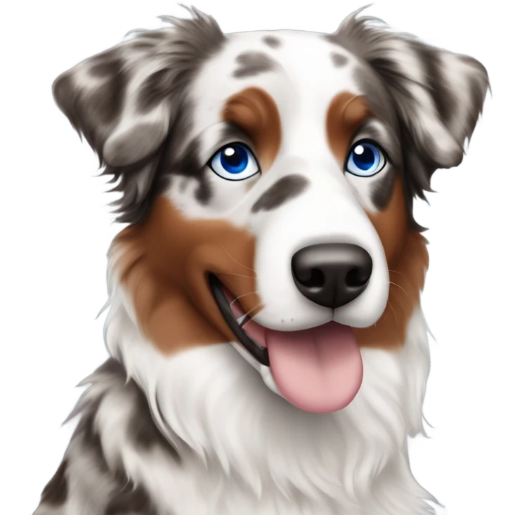 Red Merle Australian shepherd with blue eyes  emoji