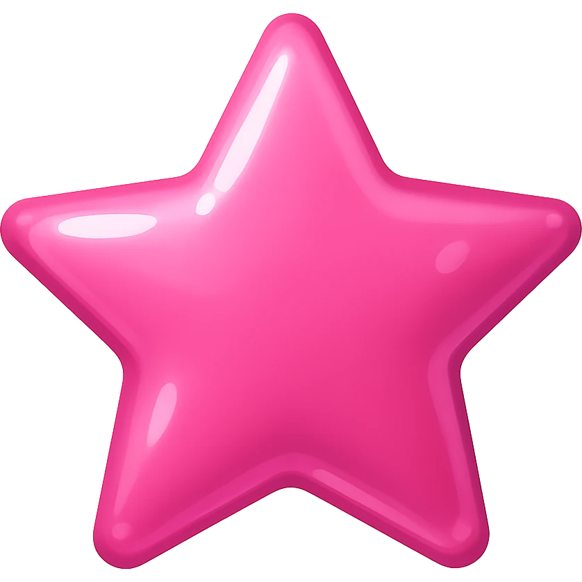 pink star emoji, shiny and cheerful emoji
