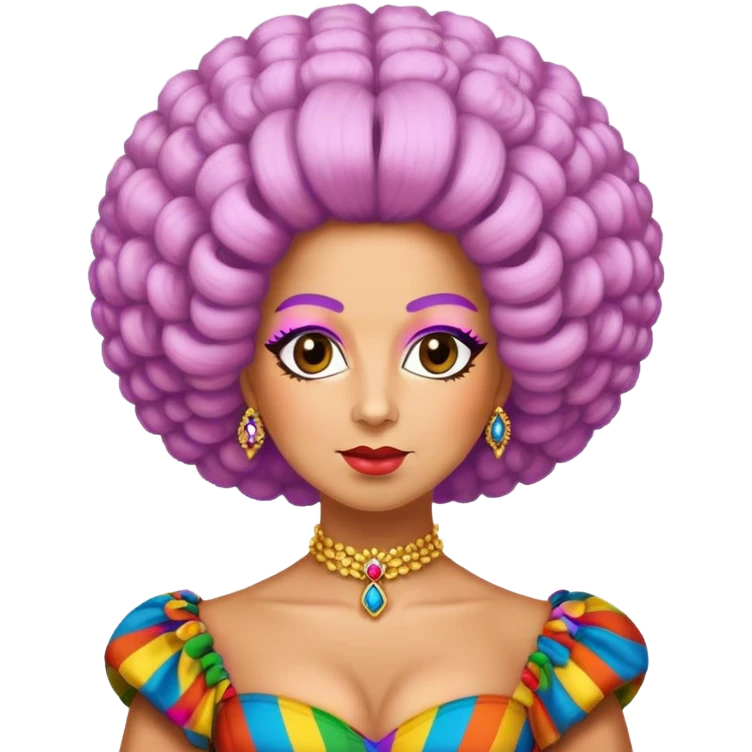 queen charlotte bridgerton with crazy wig afro american emoji