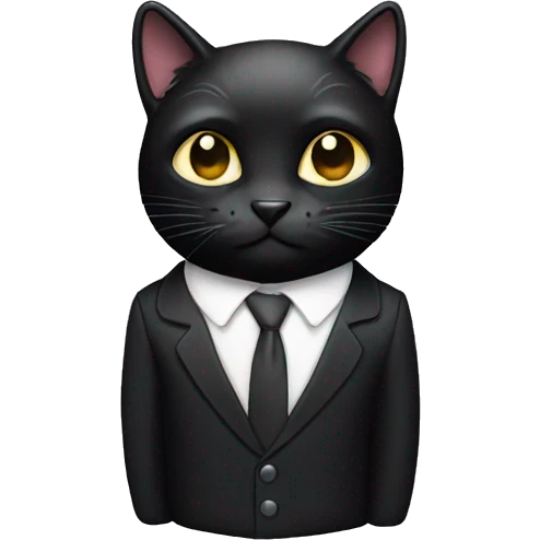 Black cat with suit emoji
