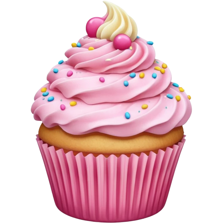 Cupcake with pink icing emoji