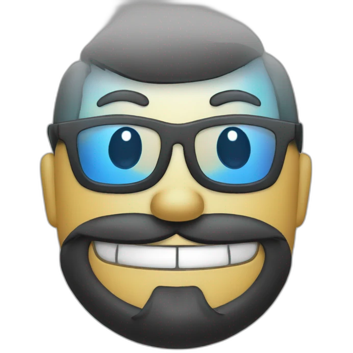 happy face with glass and black beard emoji
