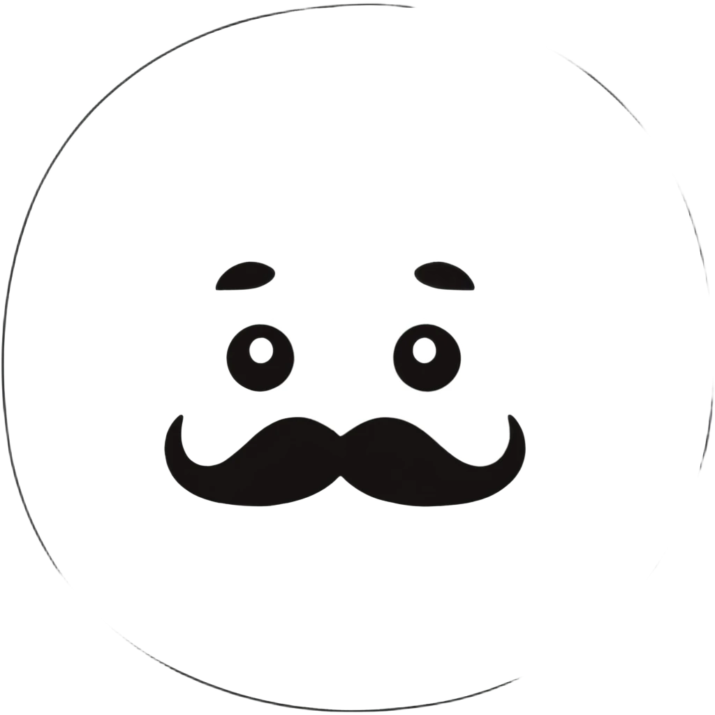 cute round nose with a mustache emoji