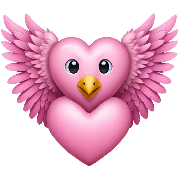 Pink heart with wings emoji