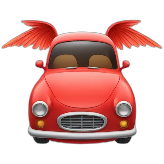 a red car with two wings emoji