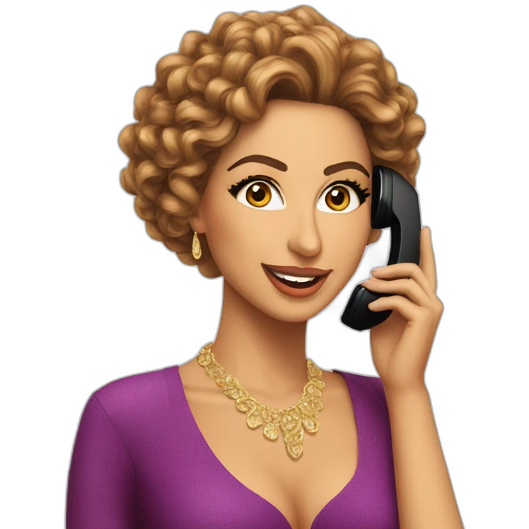 myriam fares Talking in a phone emoji