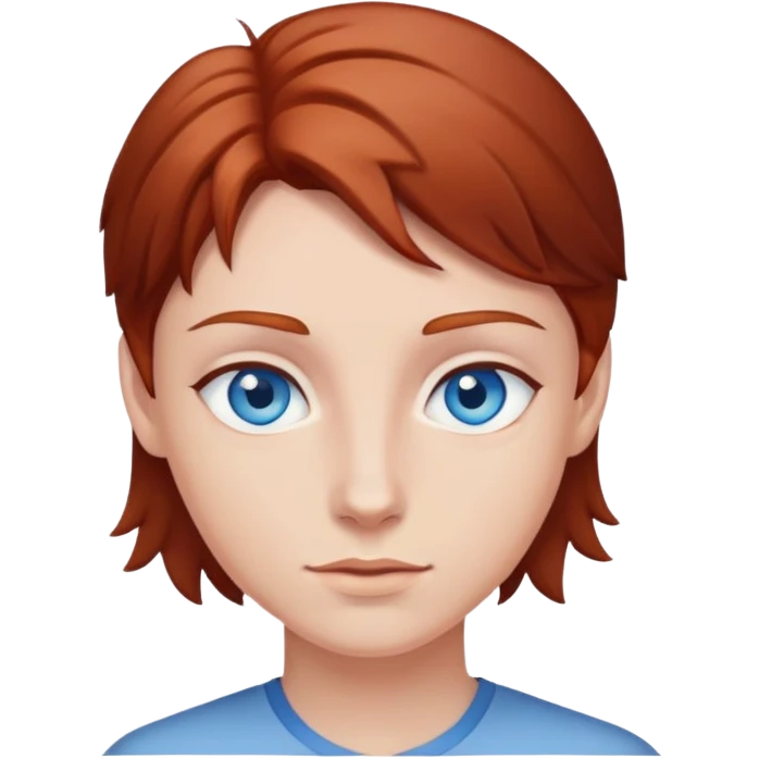 Me blue eyes reddish brown hair emoji