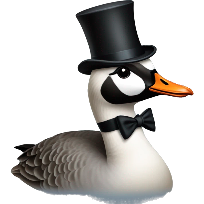 canadian goose with a top hat and monocle  emoji