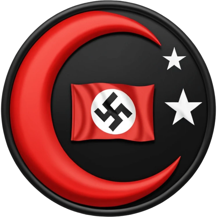 Nazi flag and Türk flag mix emoji