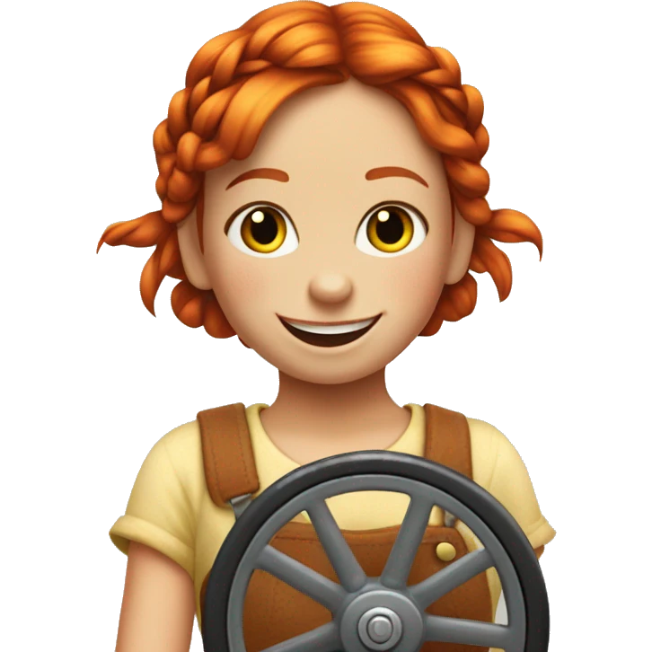 Pippi Longstocking doing a wheel emoji