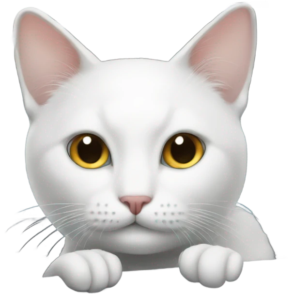 White cat in car emoji
