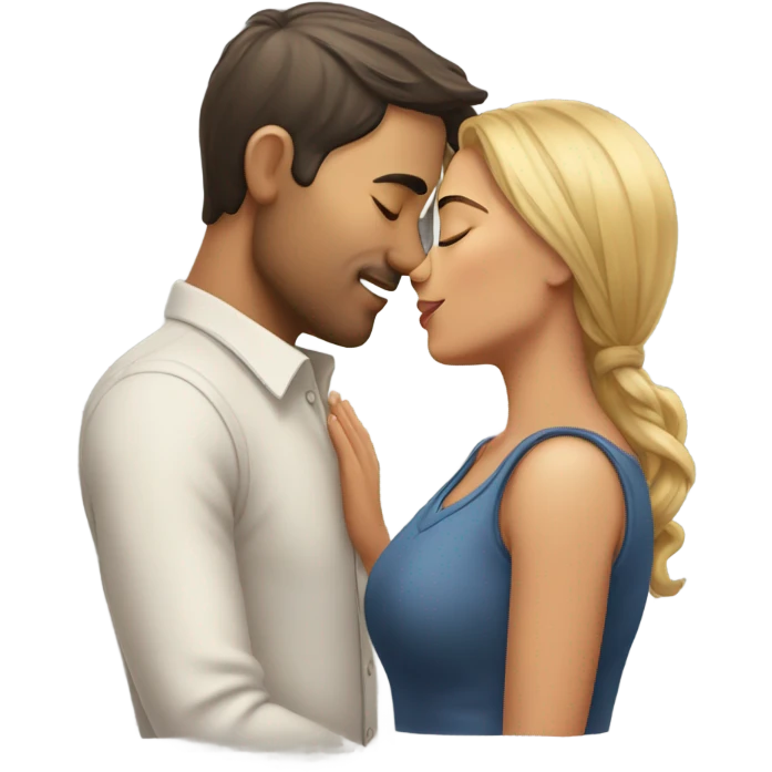 man and a woman kissing emoji