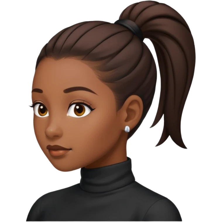 black girl with slick back ponytail  emoji