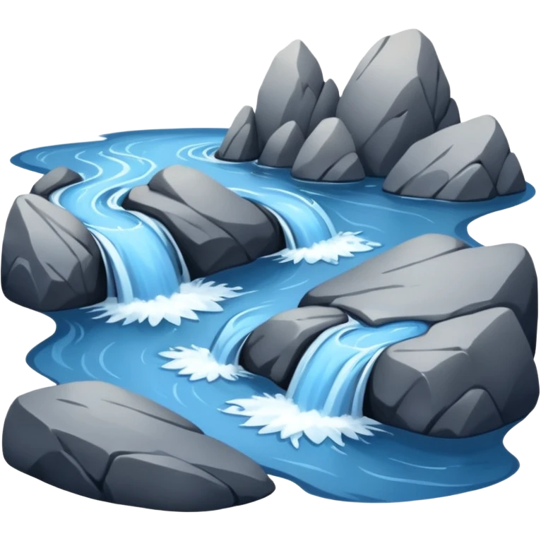 close-up of a wild river between two rocks emoji