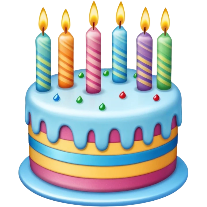 Birthday cakes with sparkling candles emoji