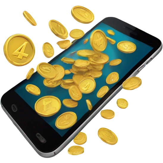 coins fly out of the phone emoji