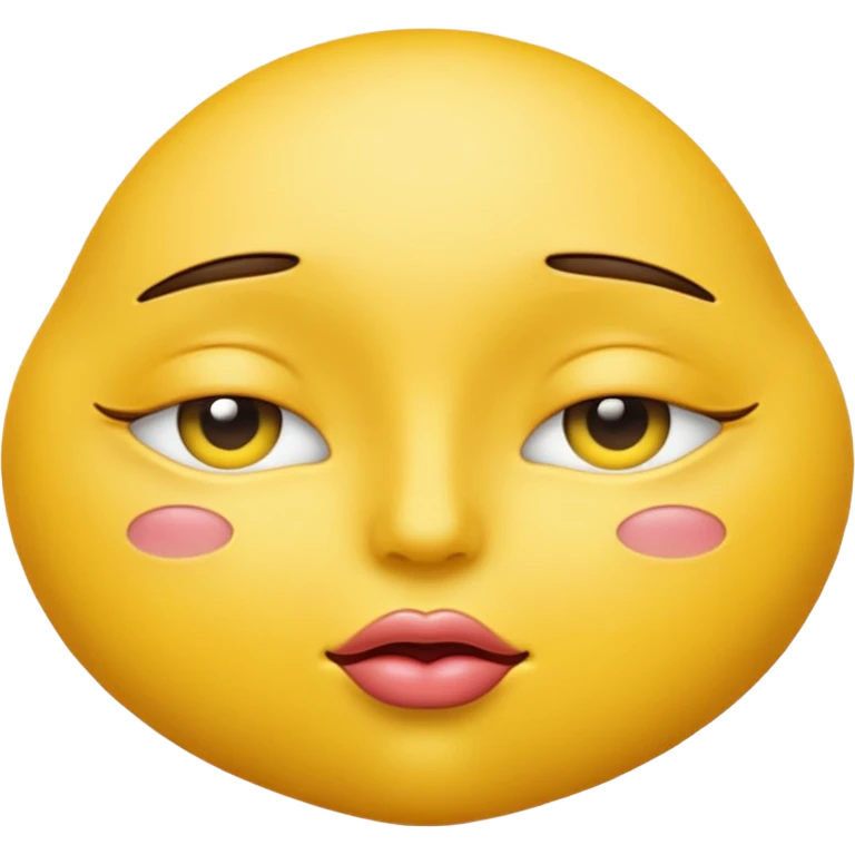Yellow emoji with it’s eyes closed with big lips emoji