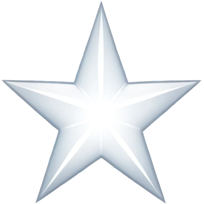 a shining pure white star with white sparkles around emoji