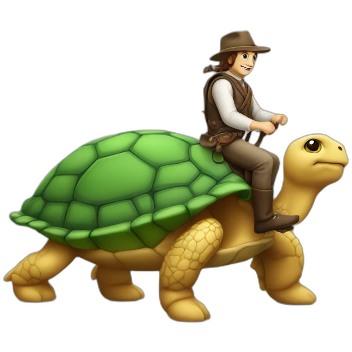 Tortue sur un cheval en tuti emoji