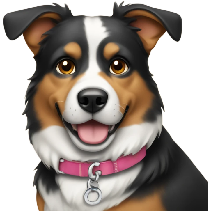 Dog wearing collar cherie  emoji