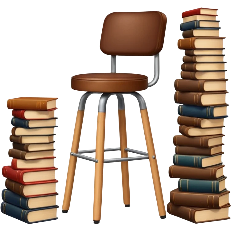 Bar stool with books emoji