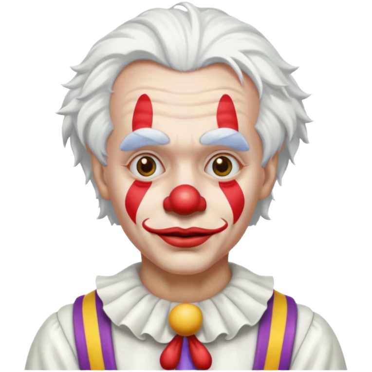 clown with white hair and white clothes emoji