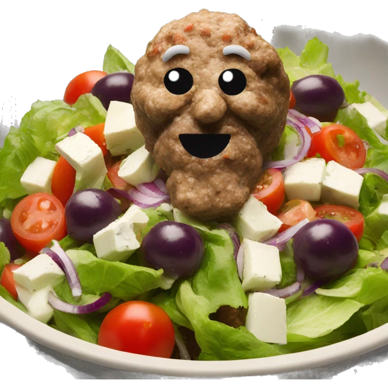greek meatball salad NO face emoji