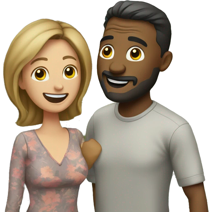 Man & wife having fun outdoors emoji
