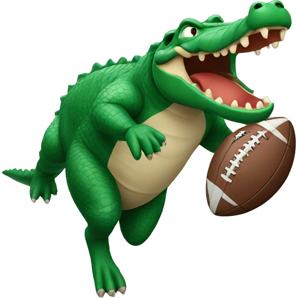 alligator running with a football emoji