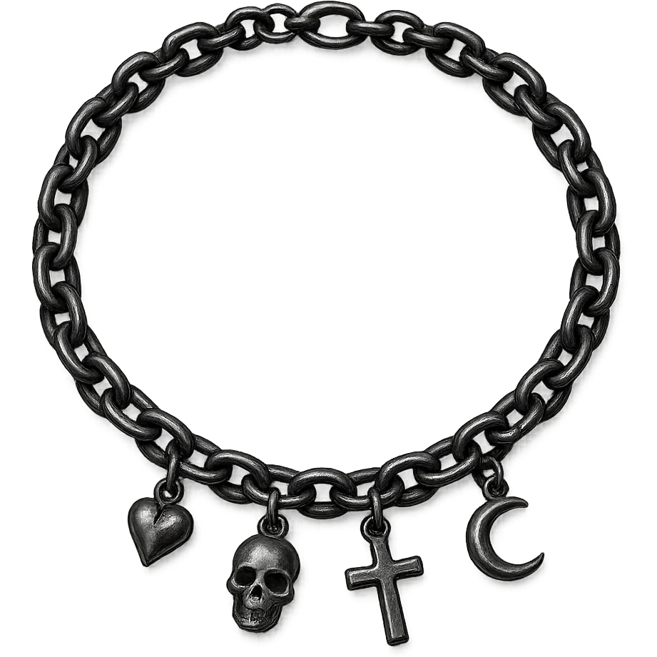 emo style chain necklace emoji