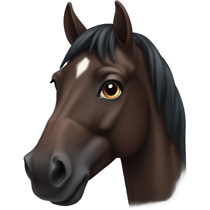 dark bay horse with headmark emoji