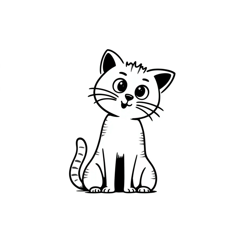 Simple cat sketch with pointy ears emoji