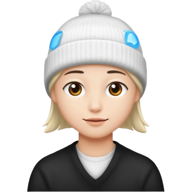 A head with white beanie emoji