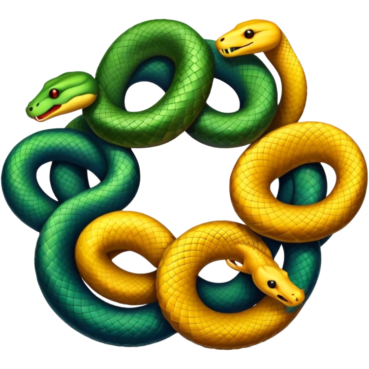 five snakes arranged in a circle emoji