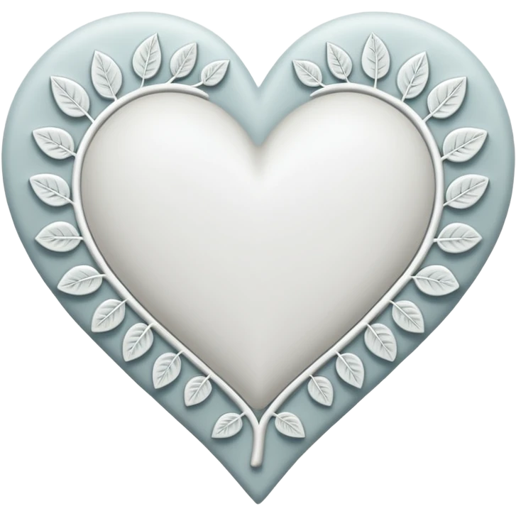 white heart with a leaf pattern emoji