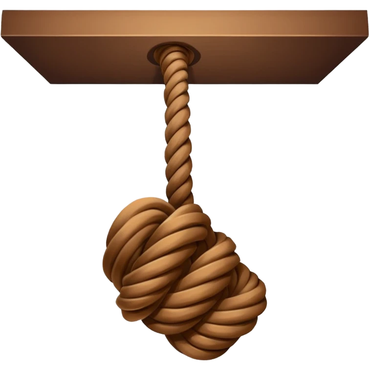 rope tied to the ceiling in a white room emoji