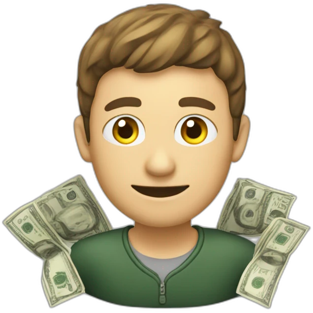 Haufen  mit Geld auf der Zunge emoji